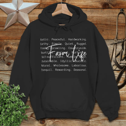 Farm Life Words Hoodie