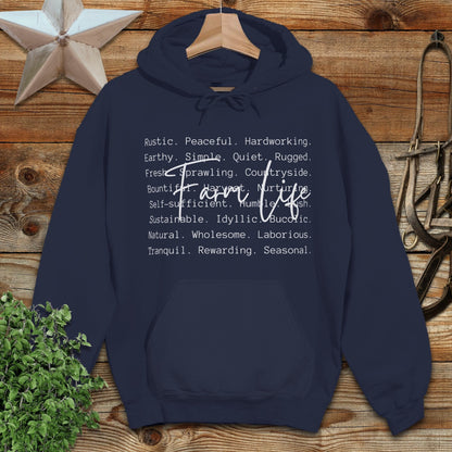 Farm Life Words Hoodie