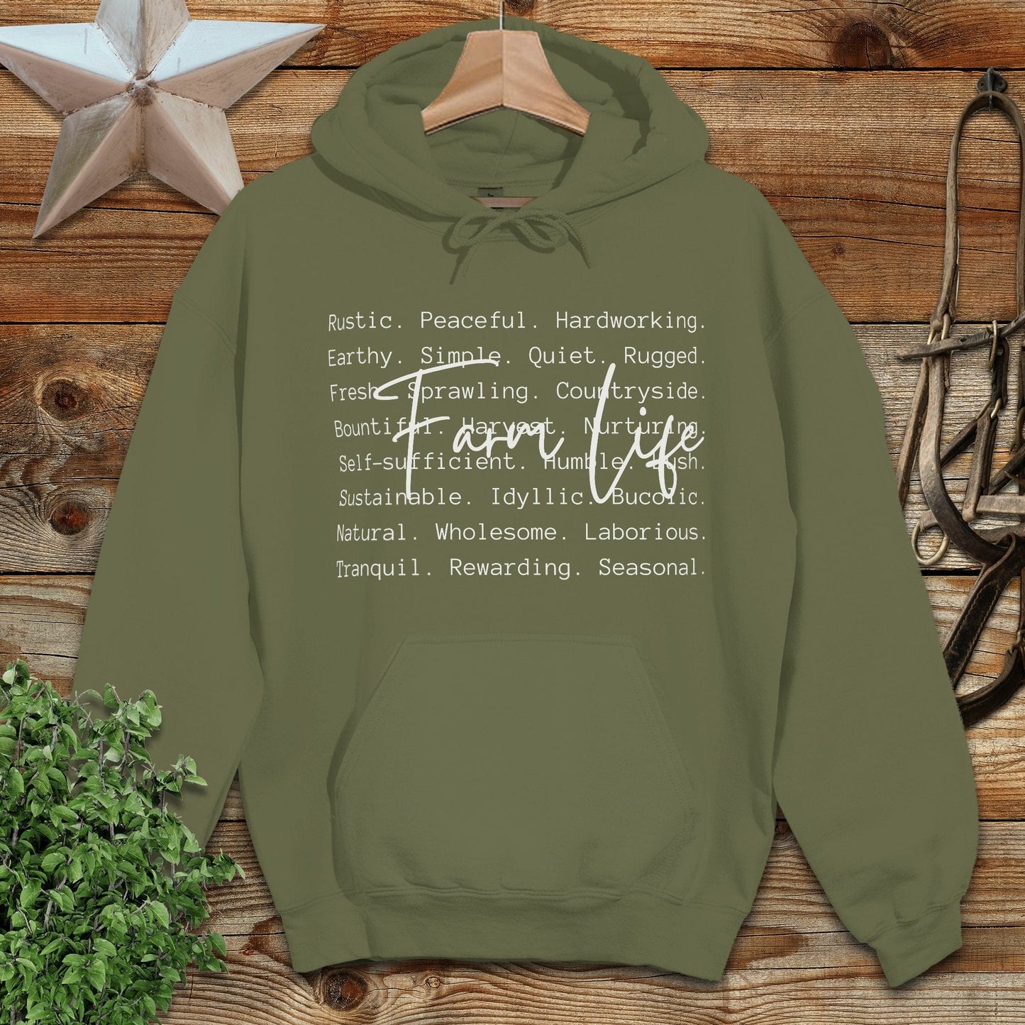 Farm Life Words Hoodie