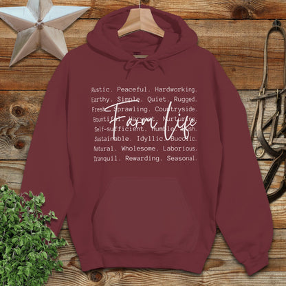 Farm Life Words Hoodie