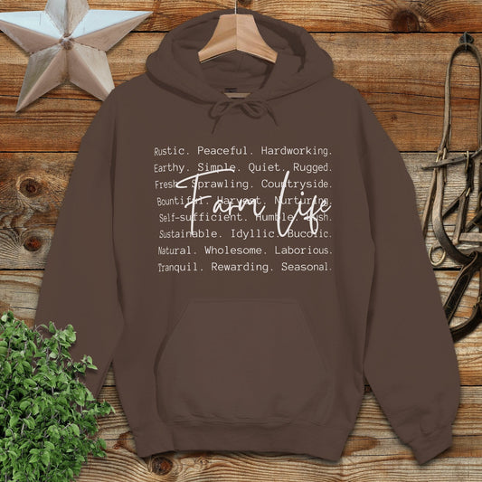 Farm Life Words Hoodie