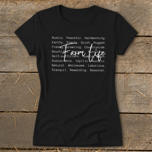 Farm Life Words Ladies Tee