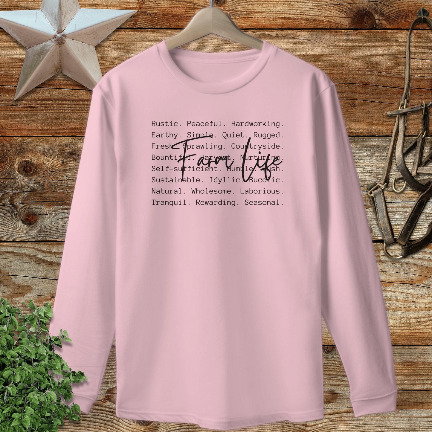 Farm Life Words Long Sleeve Tee