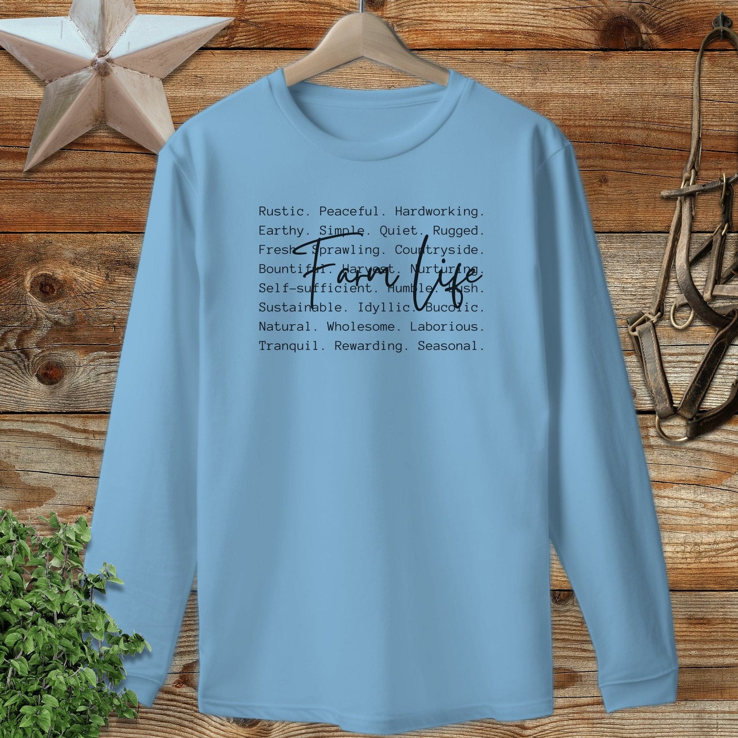 Farm Life Words Long Sleeve Tee