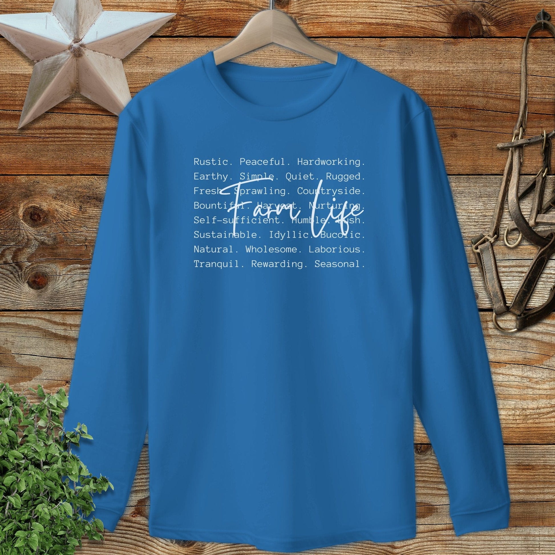 Farm Life Words Long Sleeve Tee