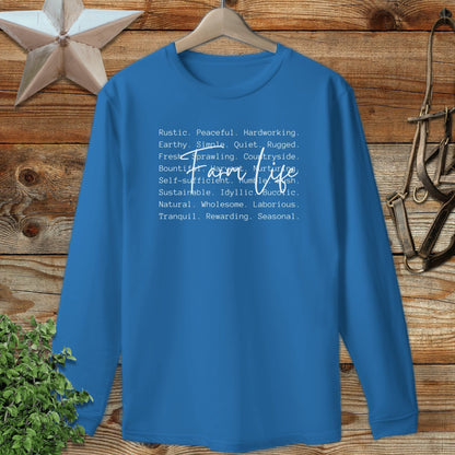Farm Life Words Long Sleeve Tee