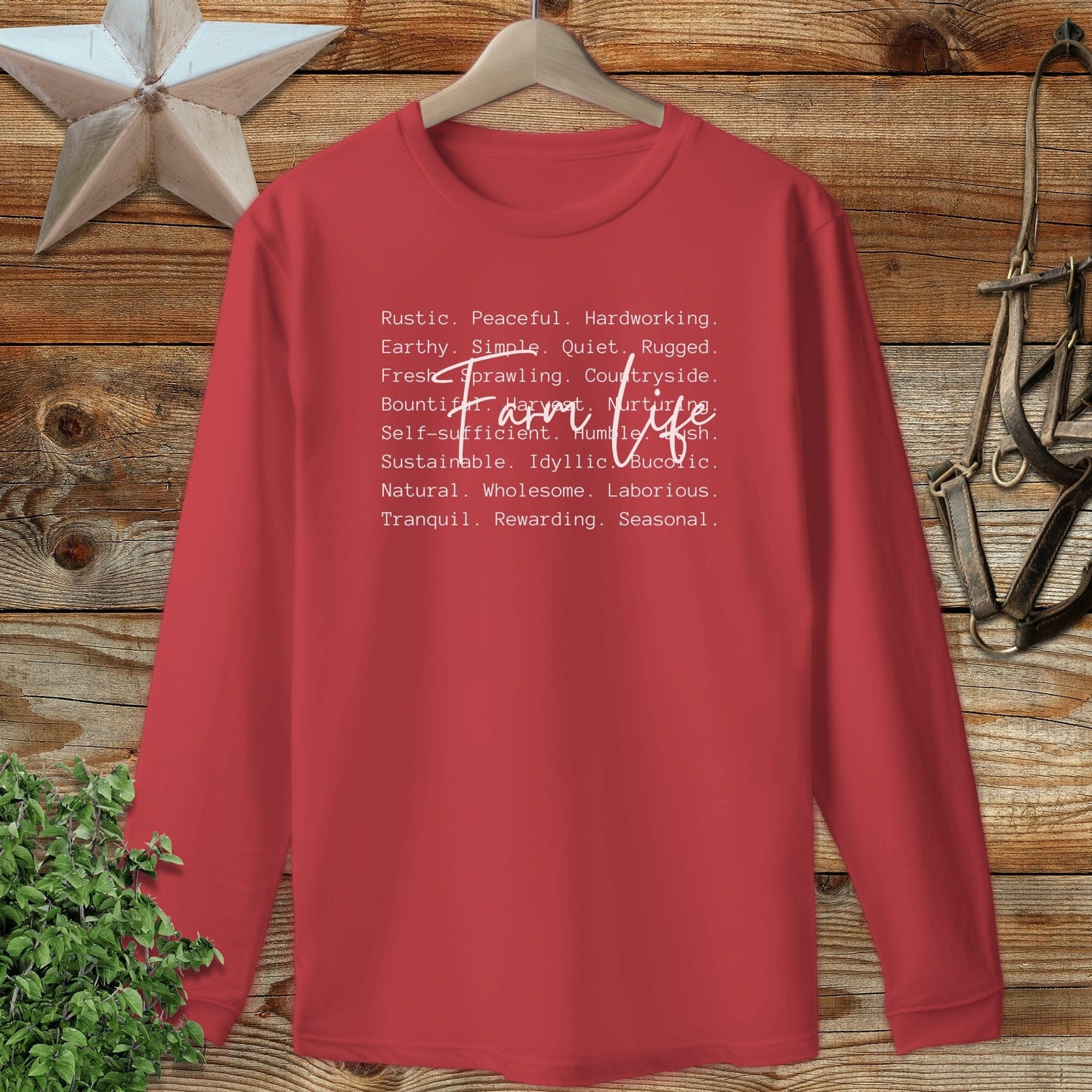 Farm Life Words Long Sleeve Tee