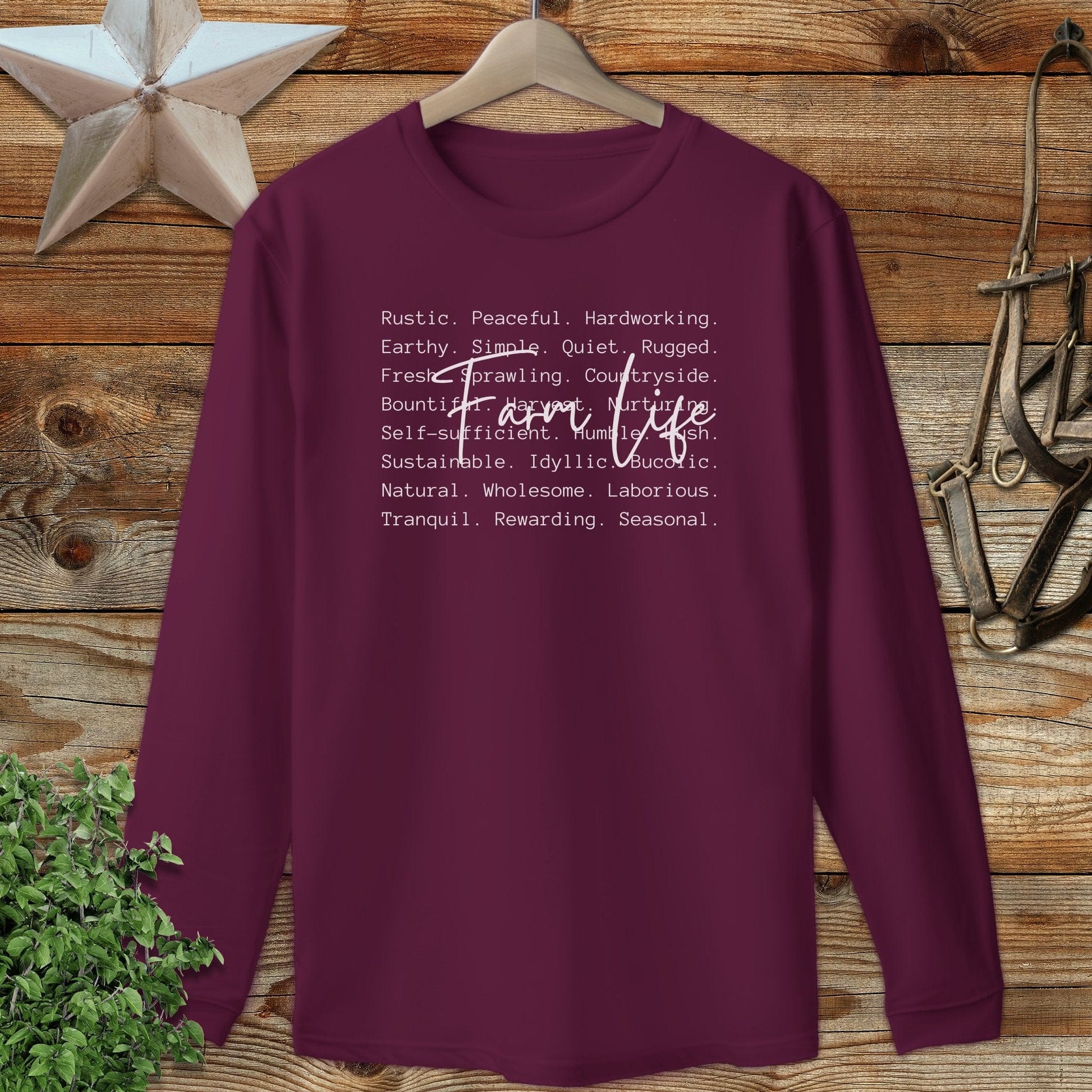Farm Life Words Long Sleeve Tee