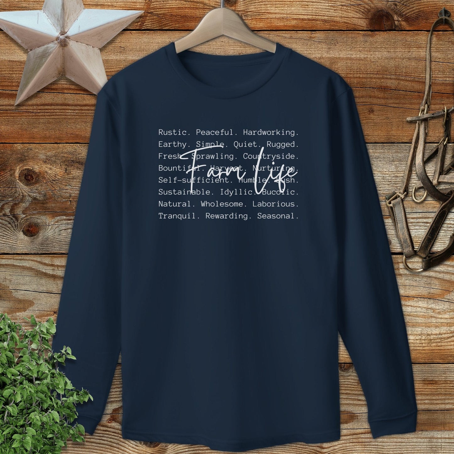 Farm Life Words Long Sleeve Tee