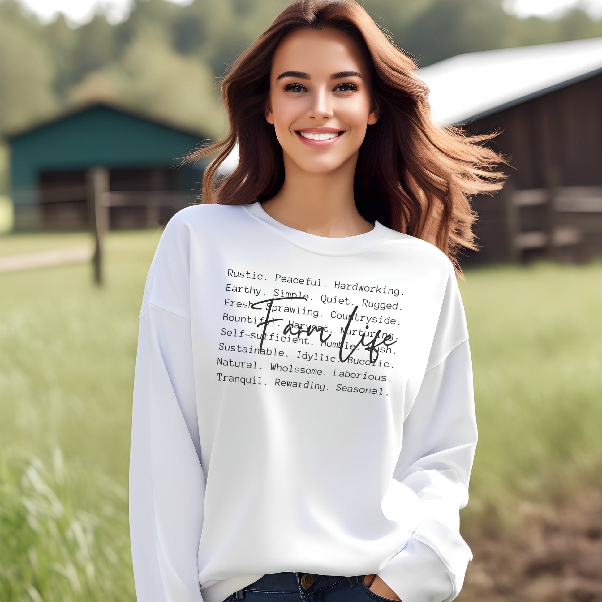 Farm Life Words Sweatshirt