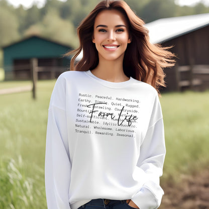 Farm Life Words Sweatshirt
