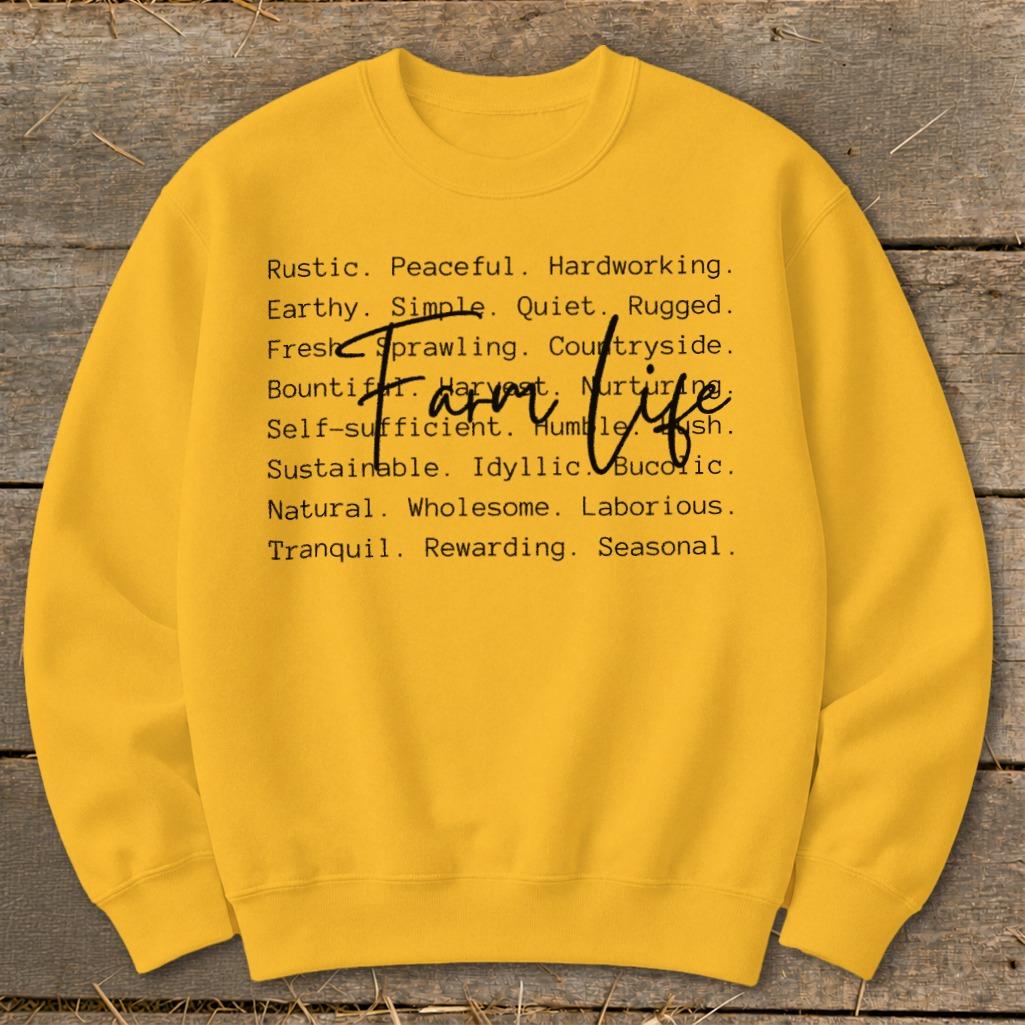 Farm Life Words Sweatshirt