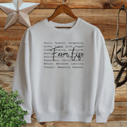 Farm Life Words Sweatshirt