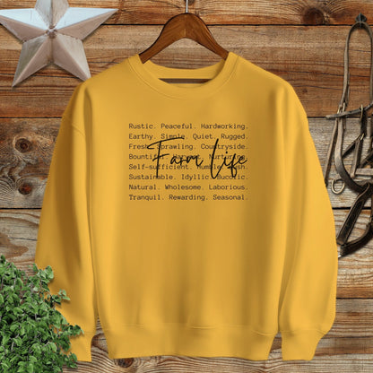 Farm Life Words Sweatshirt