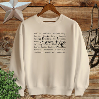 Farm Life Words Sweatshirt