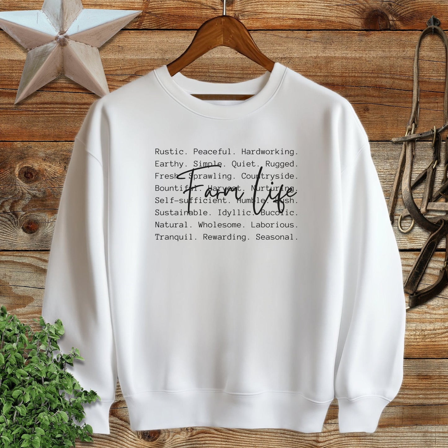 Farm Life Words Sweatshirt