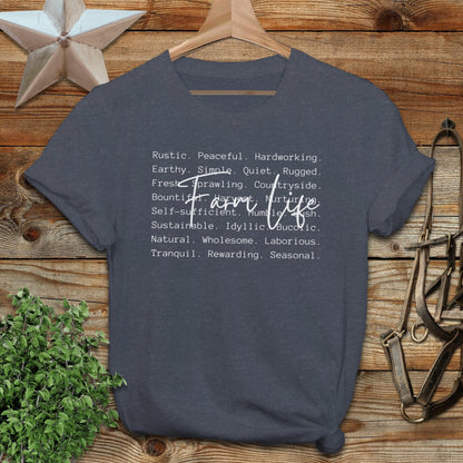 Farm Life Words T-shirt