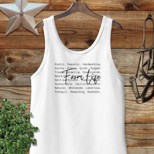 Farm Life Words Tank Top