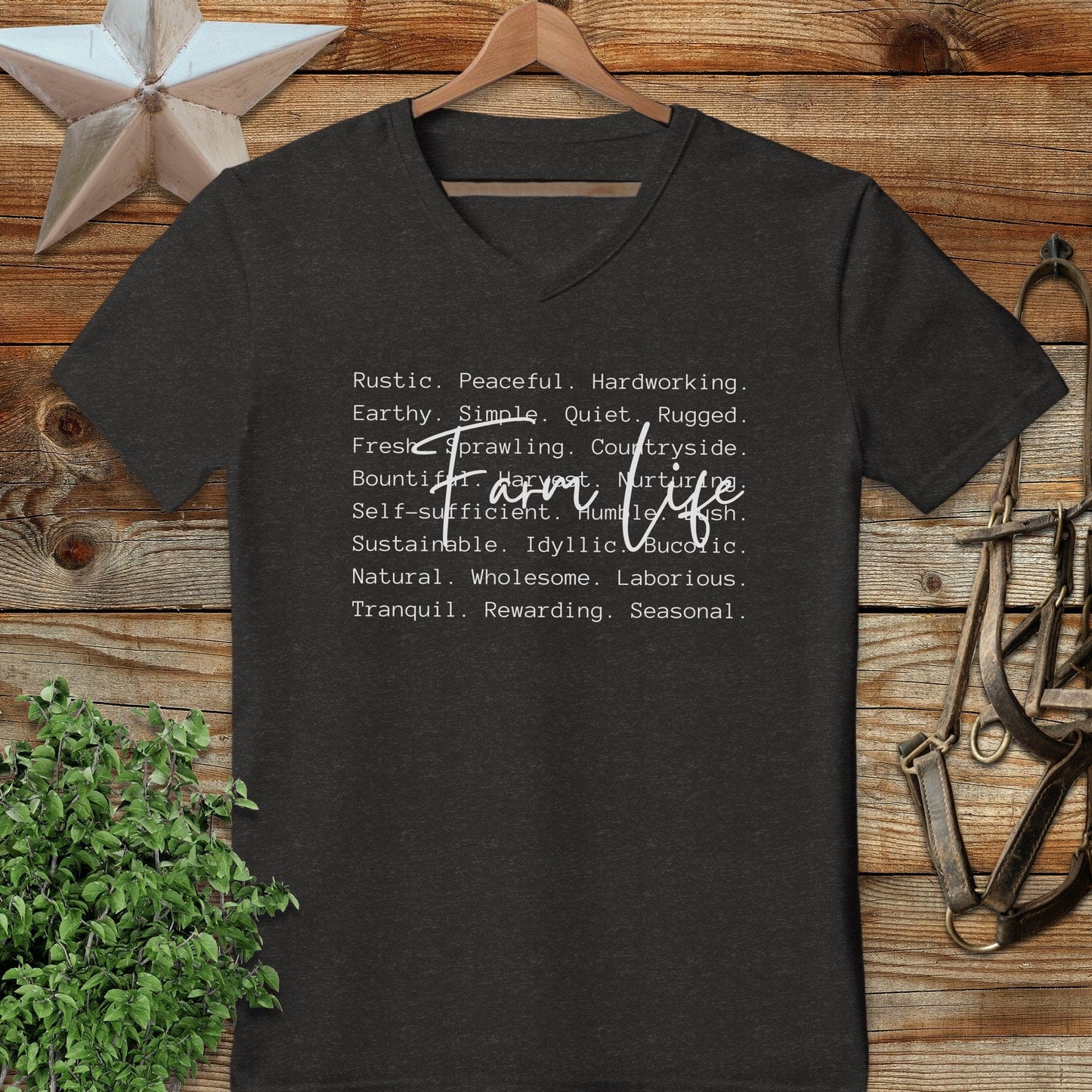 Farm Life Words V-neck