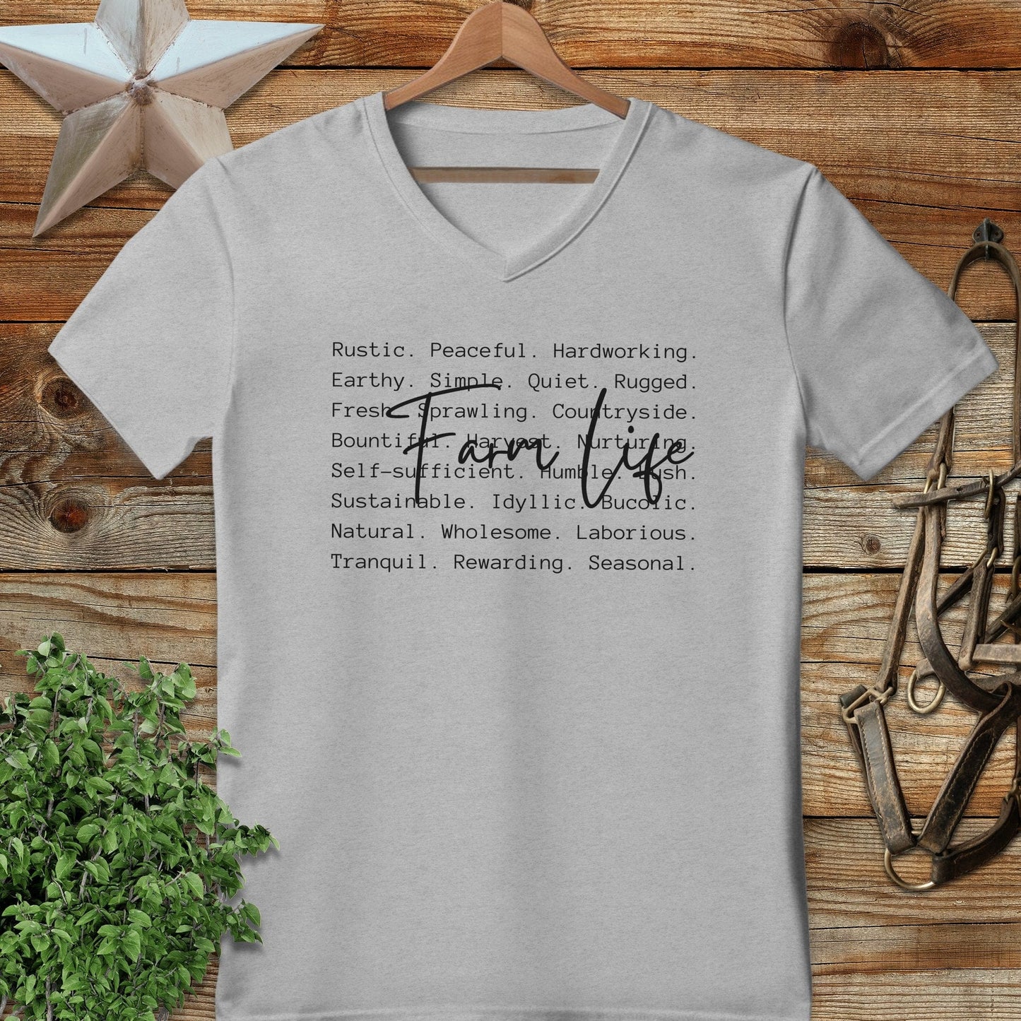 Farm Life Words V-neck