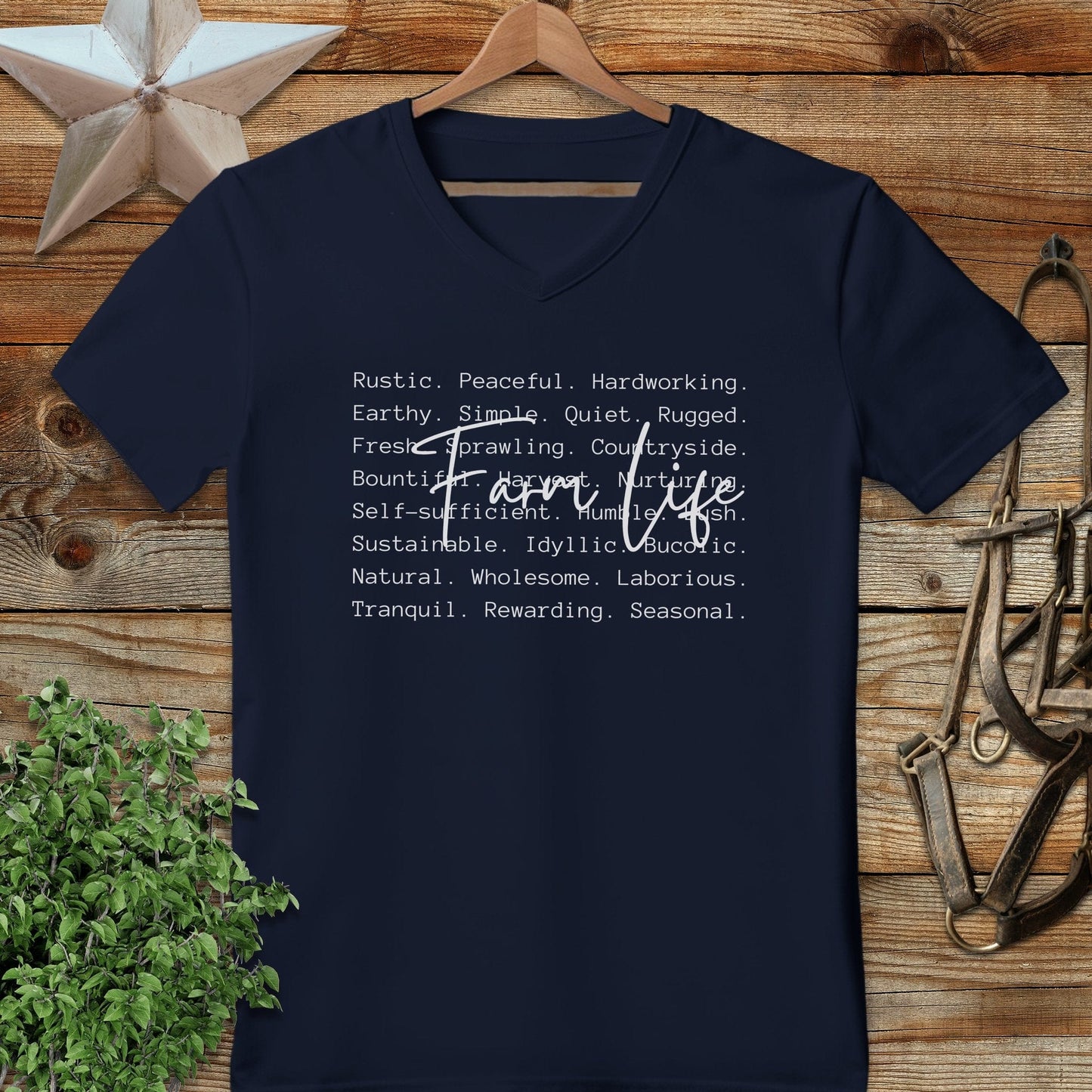 Farm Life Words V-neck