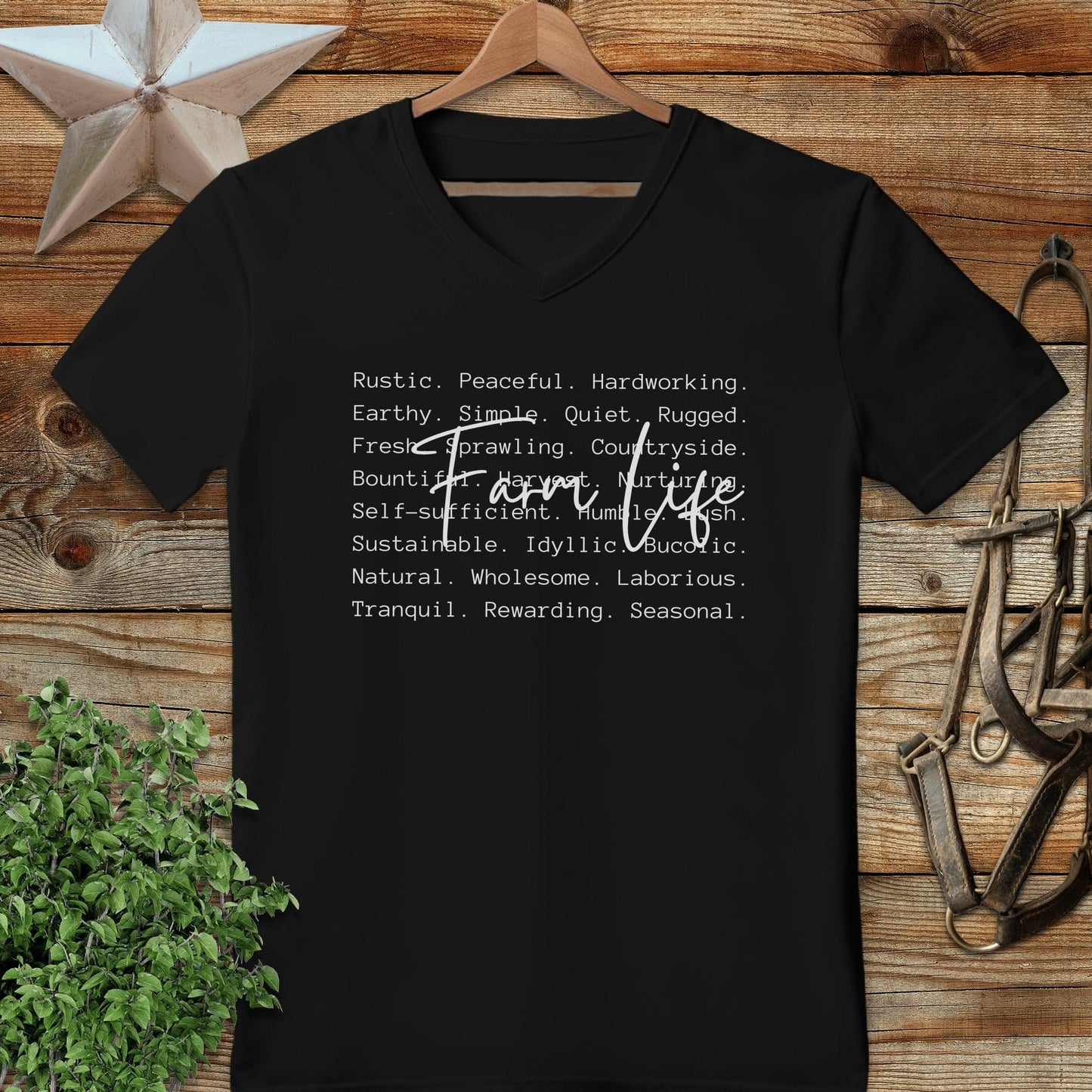Farm Life Words V-neck