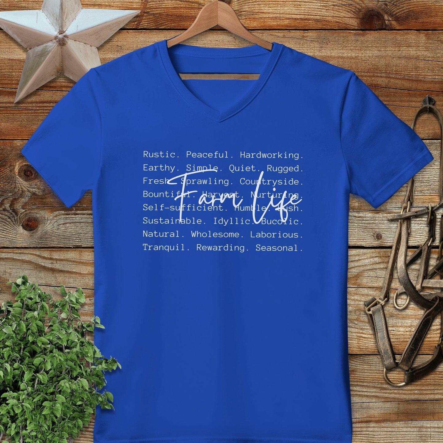 Farm Life Words V-neck