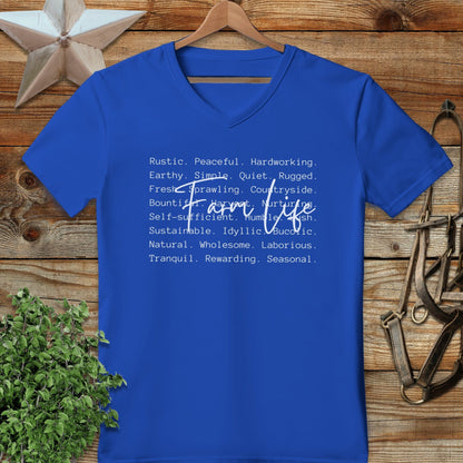 Farm Life Words V-neck