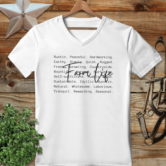 Farm Life Words V-neck