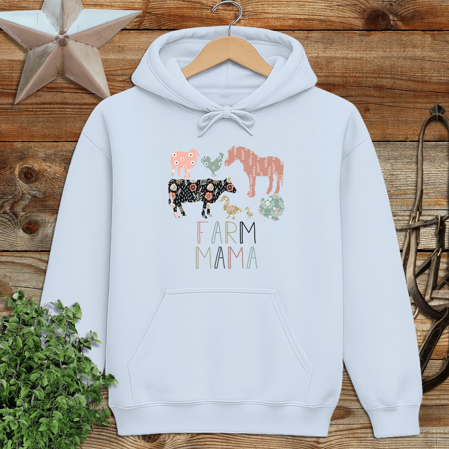 Farm Mama Pattern Hoodie