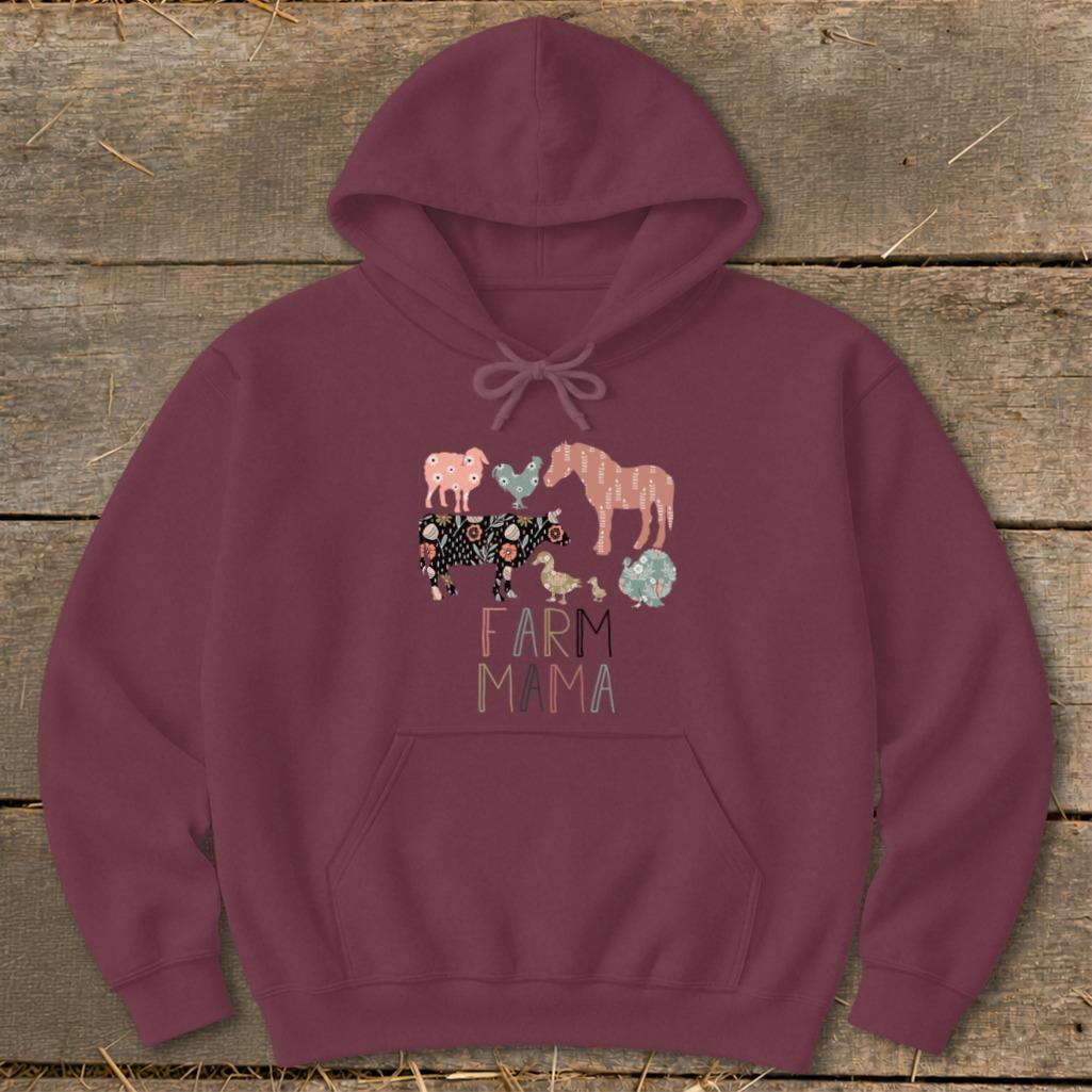 Farm Mama Pattern Hoodie