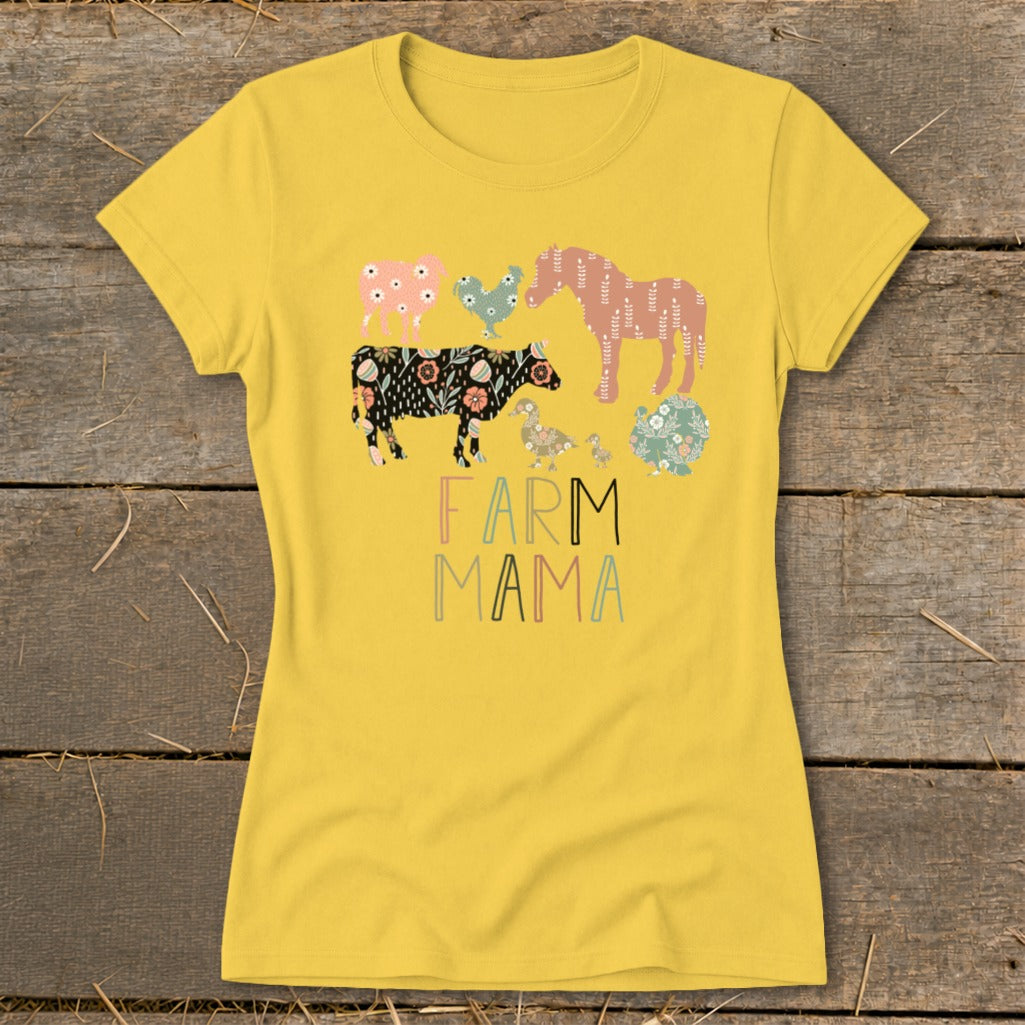 Farm Mama Pattern Ladies Tee