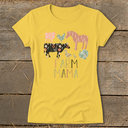 Farm Mama Pattern Ladies Tee