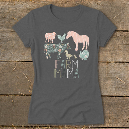 Farm Mama Pattern Ladies Tee