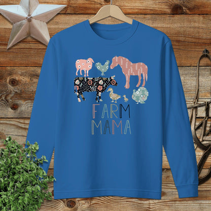 Farm Mama Pattern Long Sleeve Tee