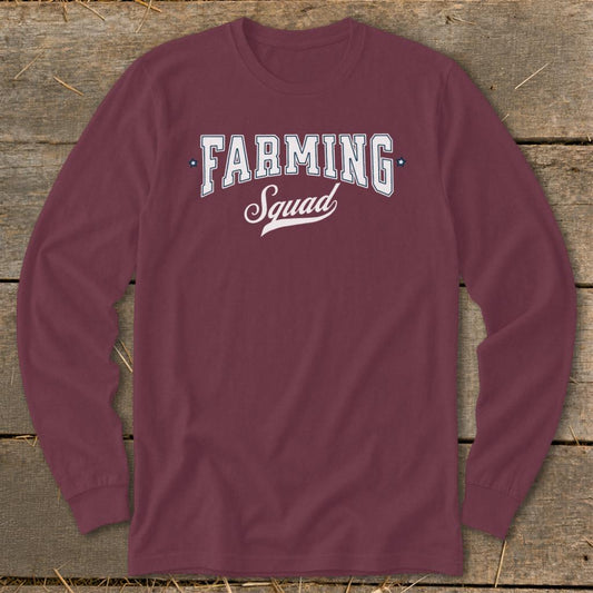 Farm Squad Long Sleeve Tee - Maroon