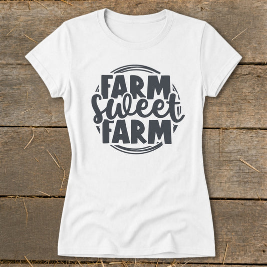 Farm Sweet Farm Badge Ladies Tee