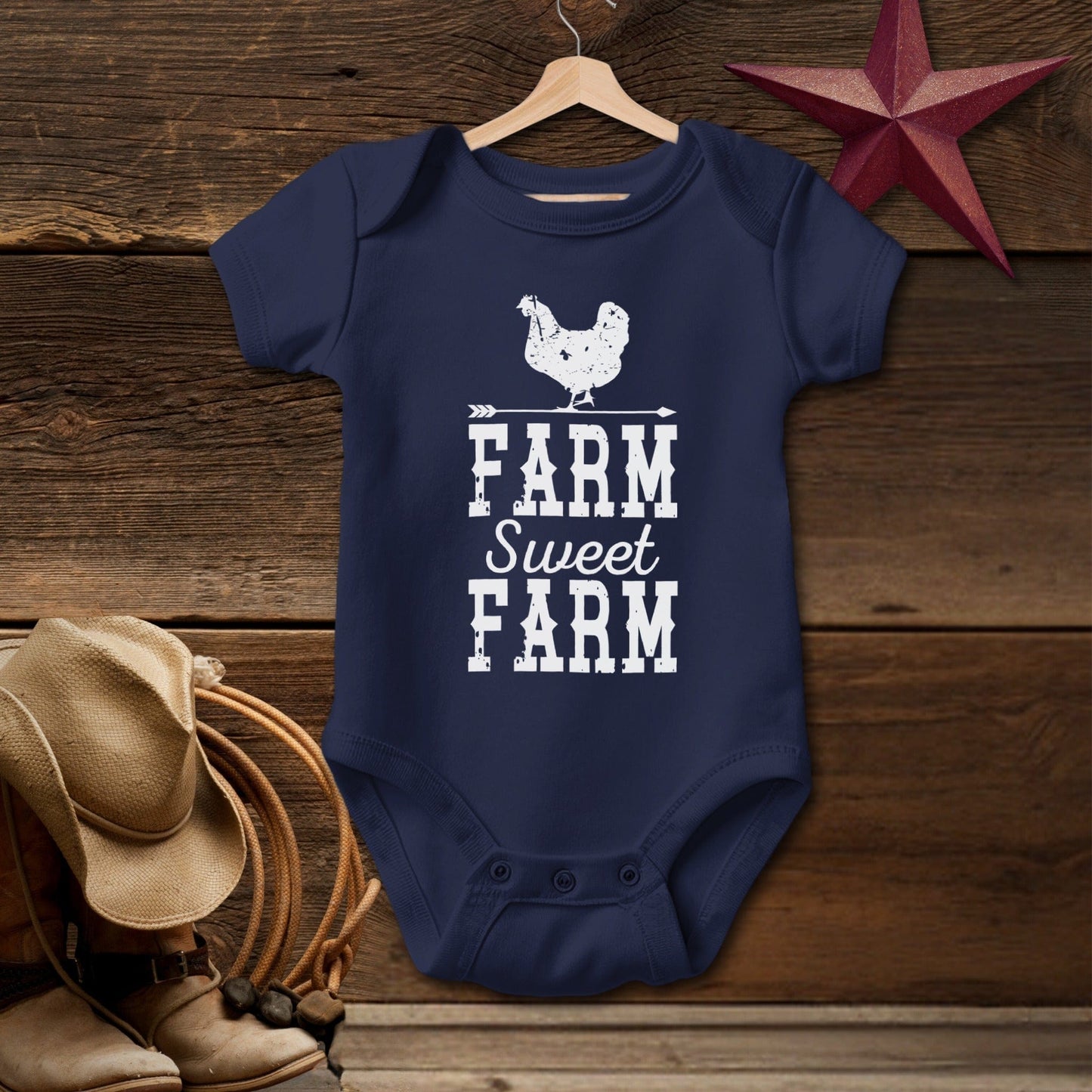 Farm Sweet Farm Chicken Bodysuit (Baby)