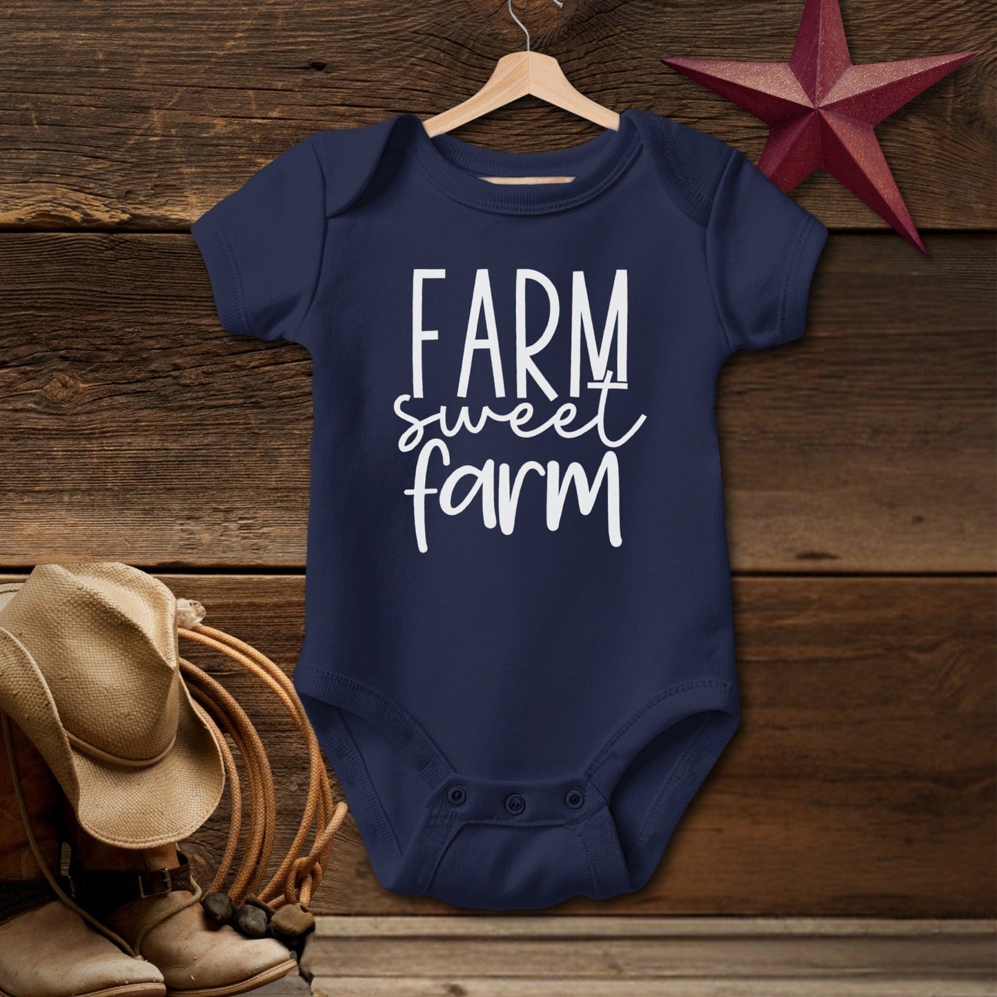 Farm Sweet Farm Words Bodysuit (Baby)