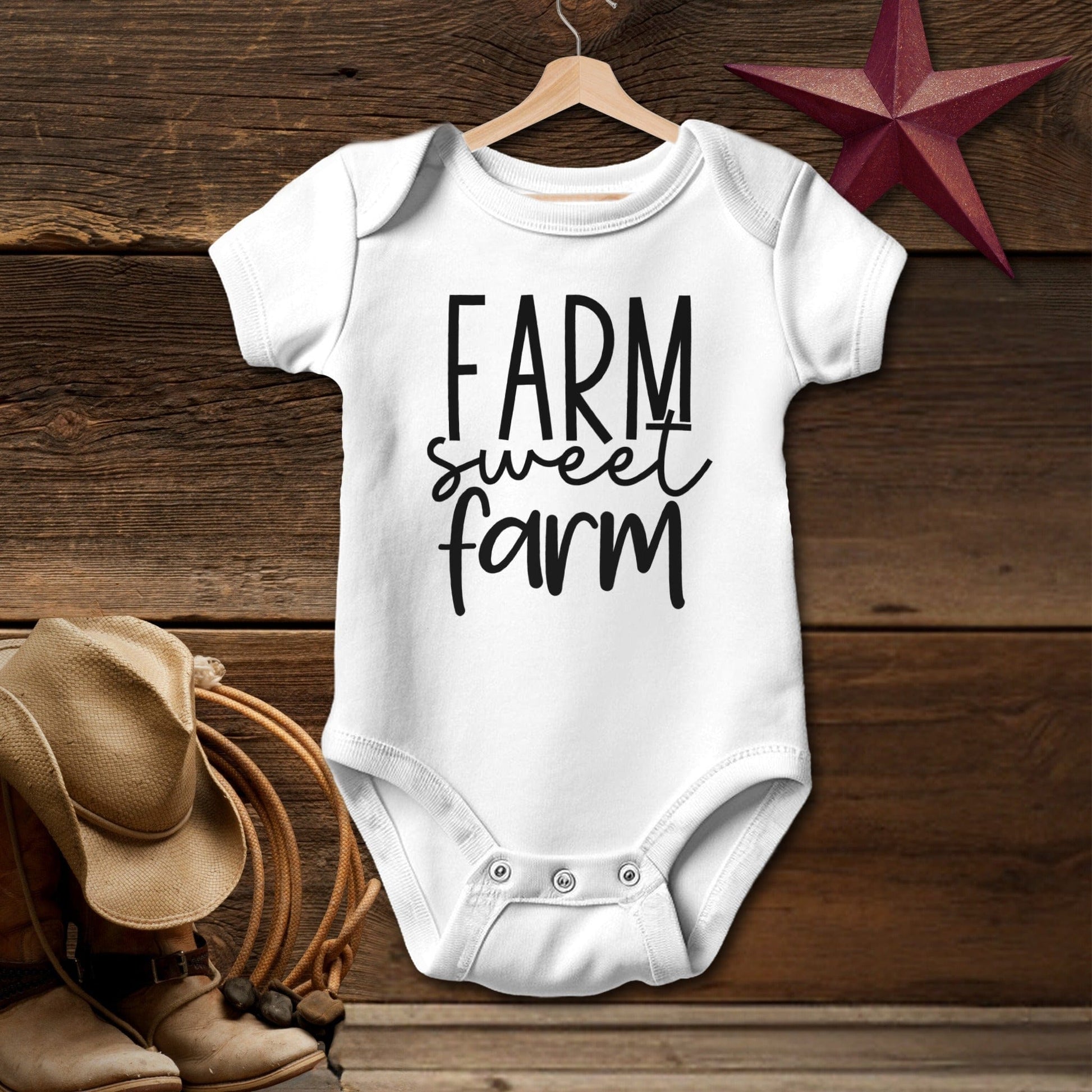 Farm Sweet Farm Words Bodysuit (Baby)
