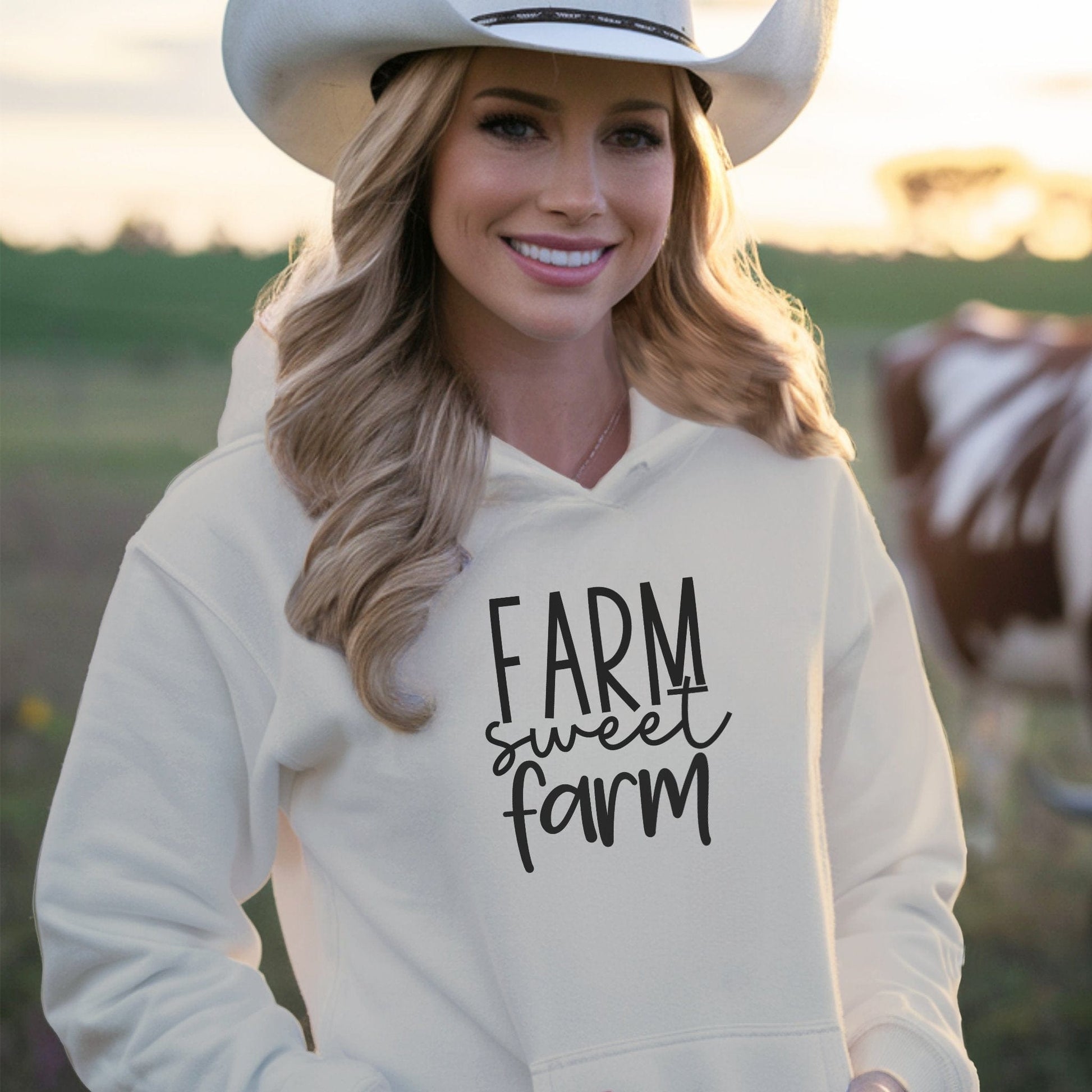 Farm Sweet Farm Words Hoodie