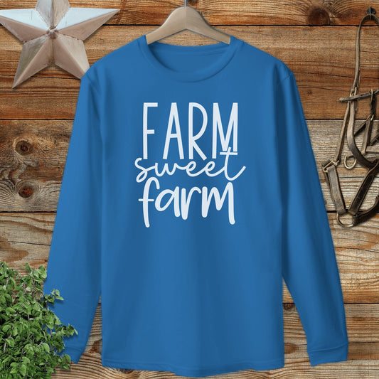 Farm Sweet Farm Words Long Sleeve Tee