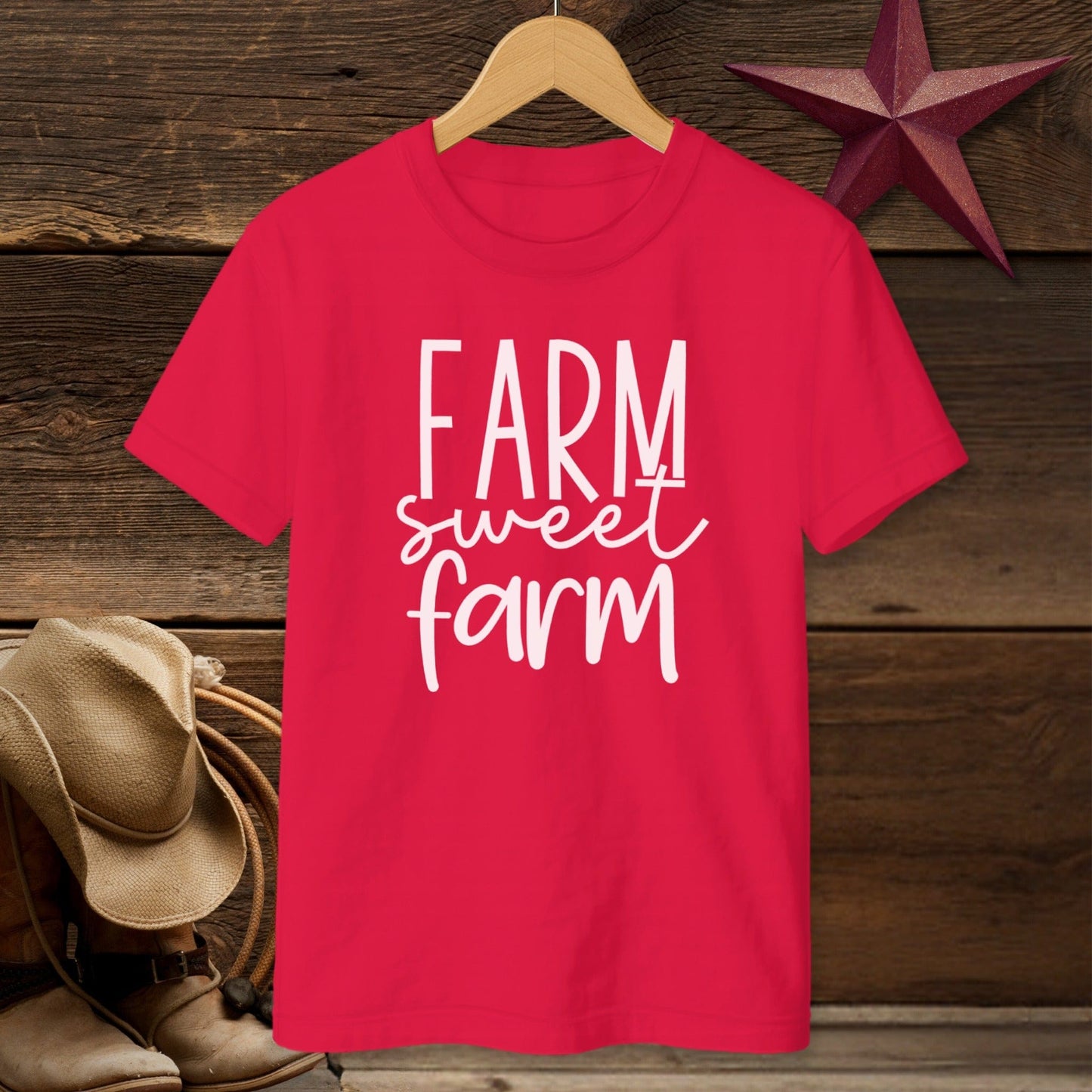 Farm Sweet Farm Words T-Shirt (Youth)