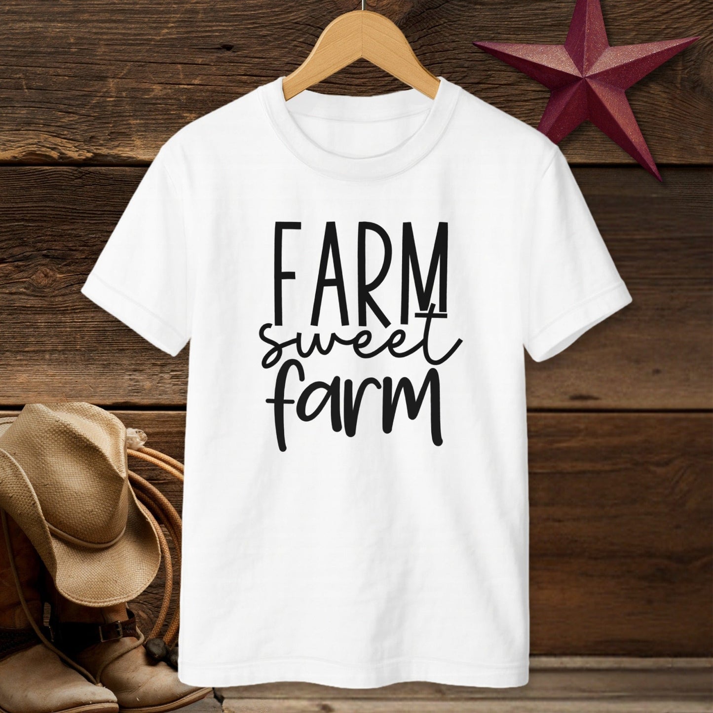 Farm Sweet Farm Words T-shirt (Youth)