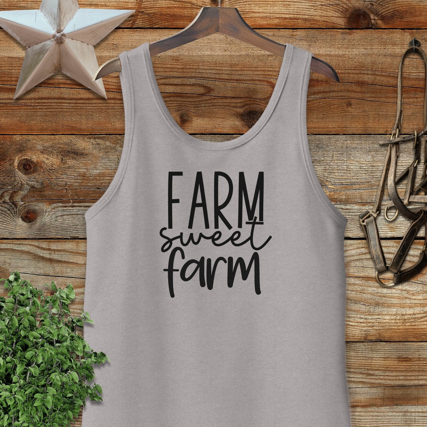 Farm Sweet Farm Words Tank Top