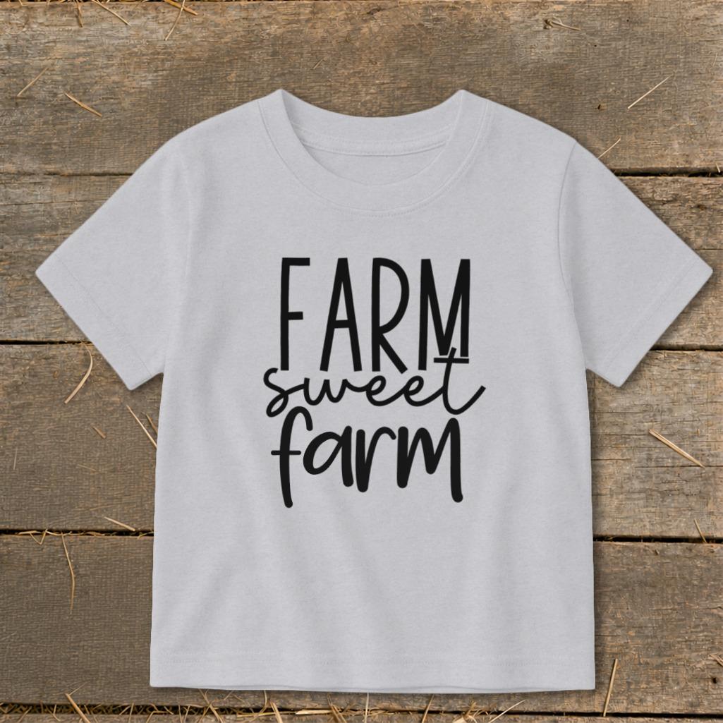 Farm Sweet Farm Words Toddler Tee