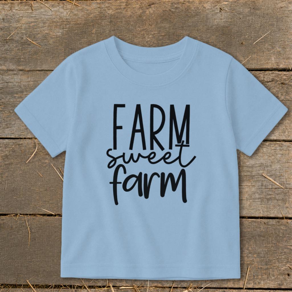Farm Sweet Farm Words Toddler Tee