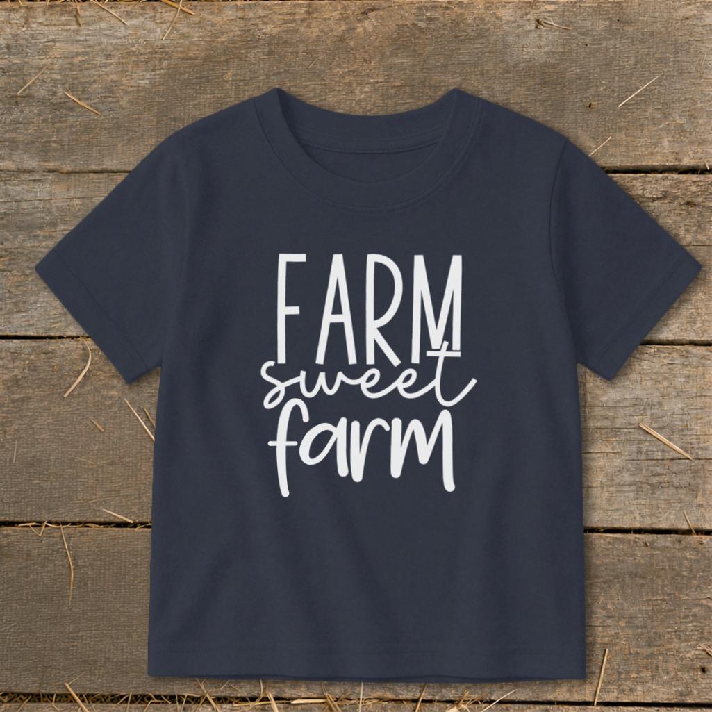 Farm Sweet Farm Words Toddler Tee