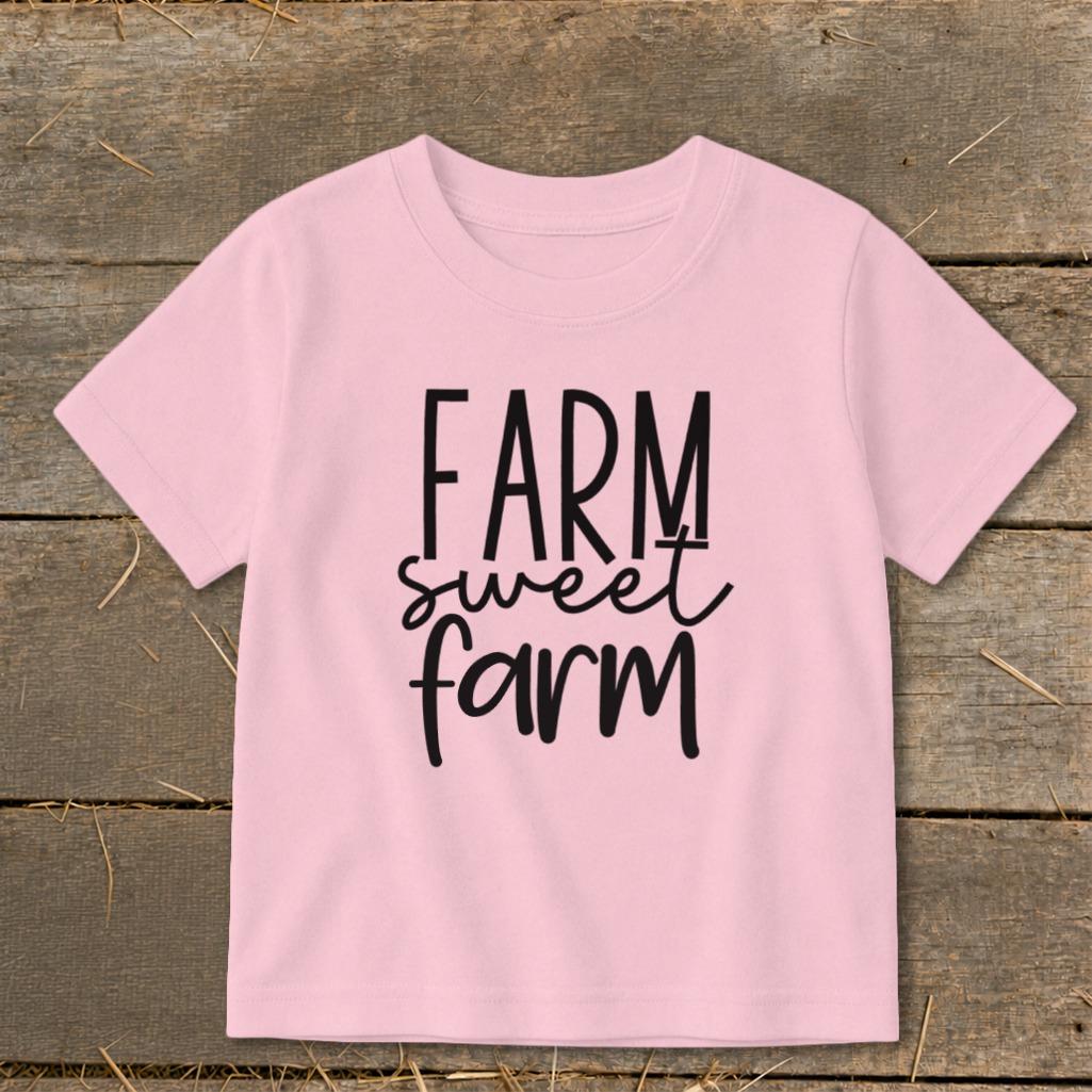 Farm Sweet Farm Words Toddler Tee