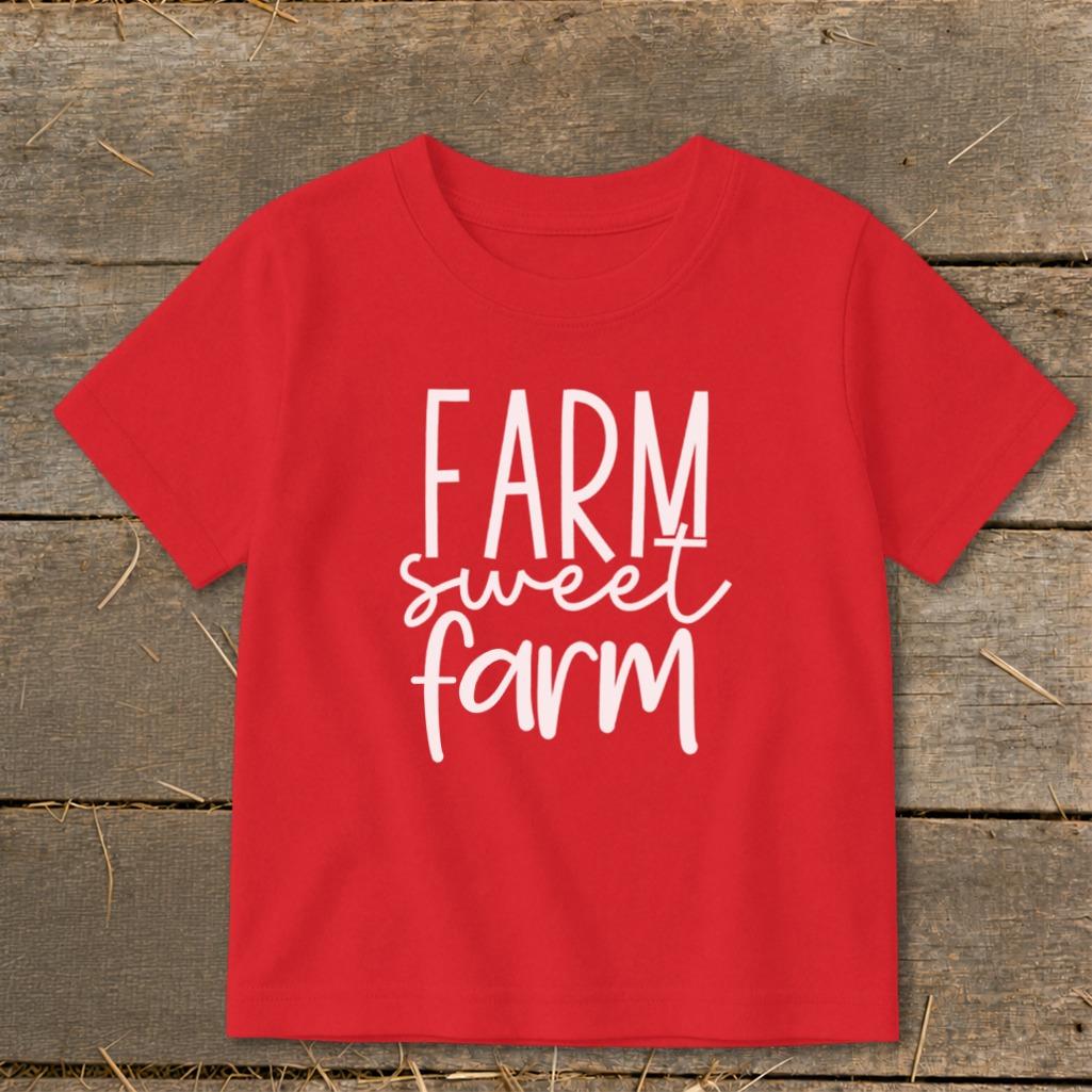 Farm Sweet Farm Words Toddler Tee